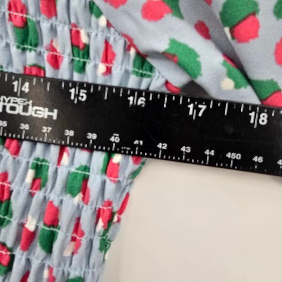 Michelle McDowell Women's Abstract Dots Cheetah Smocked Off Shoulder Dress Large - Picture 9 of 10